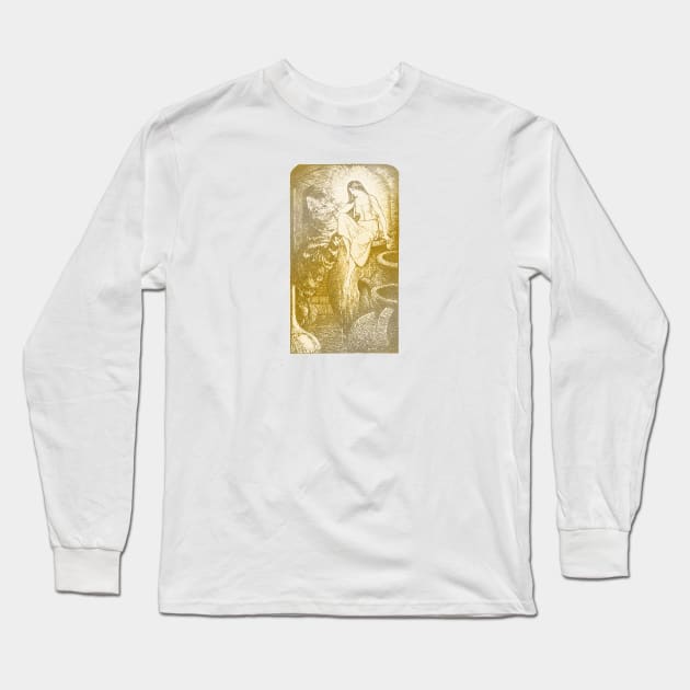 Pre-raphaelite beauty and cat Long Sleeve T-Shirt by Blacklinesw9